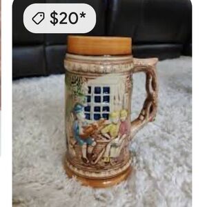 Vintage Ceramic Beer Stein with Handle